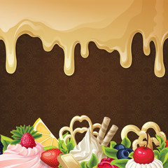 Caramel sweets background