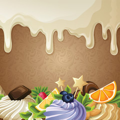 White chocolate sweets background