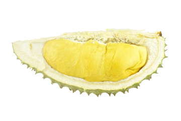 Part of Durian ripe isolated