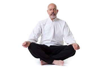 Mature male meditate