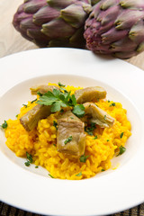 Italian risotto with artichok