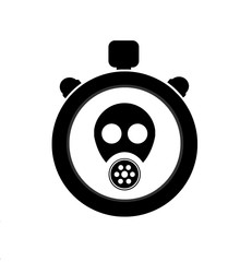 Masque à gaz dans un chronomètre