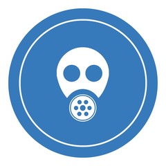 Masque à gaz dans un panneau