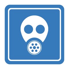 Masque à gaz dans un panneau