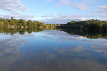 The perfect mirror reflection - lake, Stockholm, Sweden