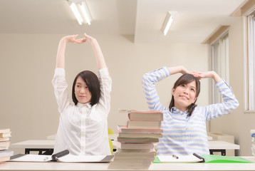 勉強中にストレッチ