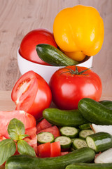 Vegetable partially cut