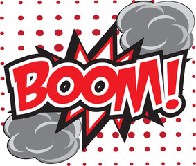 Obraz premium BOOM! wording in comic speech bubble in pop art style