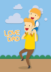 father and son love dad in father day