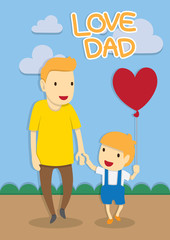 father and son love dad in father day