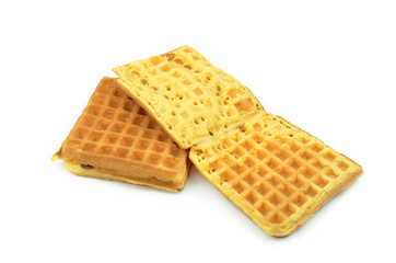 Sweet waffles isolated on white