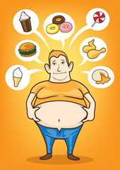 fat man eat junk food