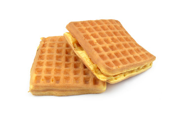 Sweet waffles isolated on white