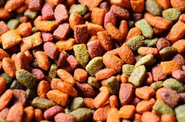 dry cat food mix background