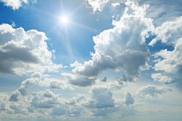 sun on blue sky