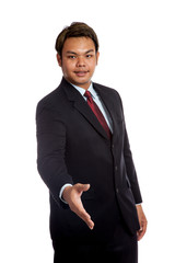 Asian businessman greeting with  hand shake
