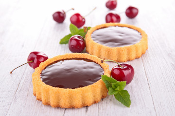 chocolate tart and cherry