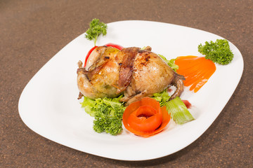 roasted stuffed quail