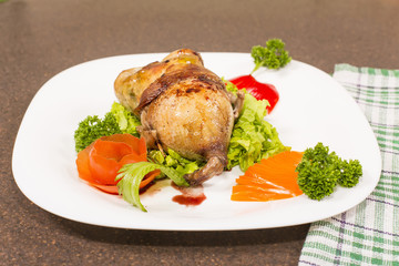 roasted stuffed quail