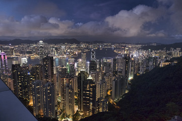 Fototapeta premium 香港島ビクトリアピークからの夜景