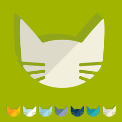 Flat design: cat