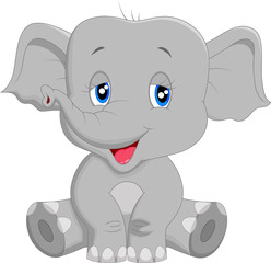 Cute baby elephant cartoon