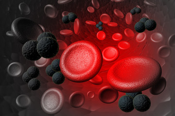 Fototapeta na wymiar virus infecting the blood