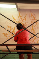 Thai art  painting on wall