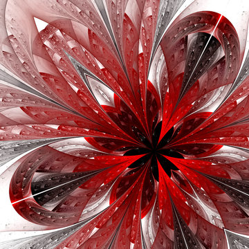 Fototapeta Beautiful fractal in red. Computer generated graphics.
