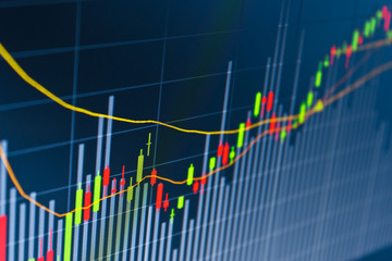 Business screen stock exchange data graph background