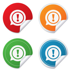 Obraz premium Exclamation mark sign icon. Attention symbol.