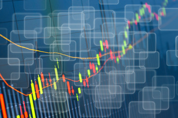 Business screen stock exchange data graph background
