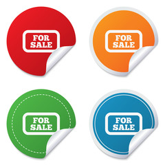 For sale sign icon. Real estate selling.