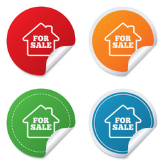 For sale sign icon. Real estate selling.