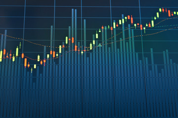 Business screen stock exchange data graph background