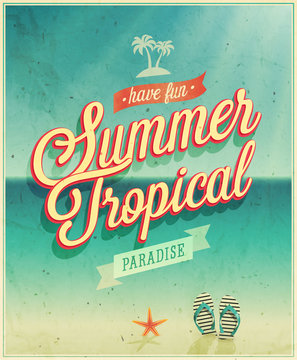 Tropical paradise poster.