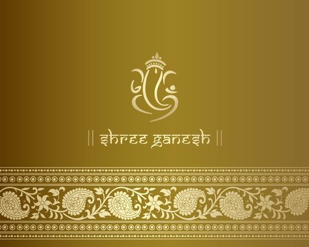 Ganesha, Hindu wedding card, royal Rajasthan, India
