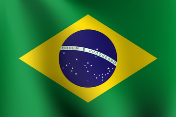 brazylijska flaga wektor - obrazy, fototapety, plakaty