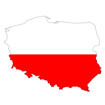 Fototapeta Poland flag icon map