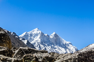 Fototapeta premium The Bhagirati Peaks in the Indian Himalayas