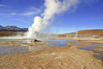 Geysers in El Tatio, Atacama Desert, Chile
