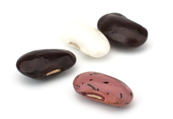 Dried kidney legumes haricot beans isolated on white background