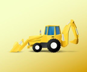 Obraz na płótnie Canvas Vehicle Bulldozer excavator