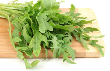 Fresh rucola salad or rocket lettuce leaves