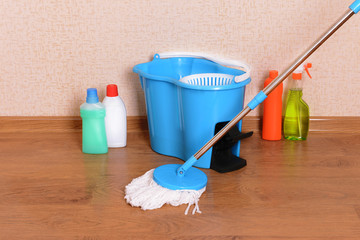 House cleaning equipment with  mop