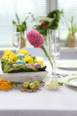 Beautiful holiday Easter table setting
