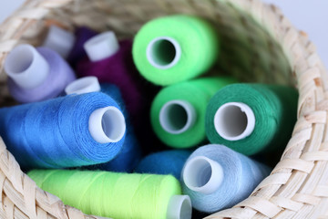 Multicolor sewing threads background