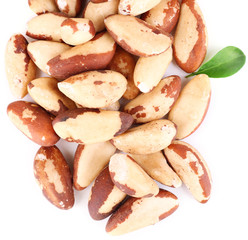 Tasty brasil nuts, isolated on white