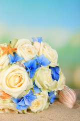 Beautiful wedding bouquet with roses
