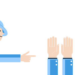 Business hands gestures design elements. isolated